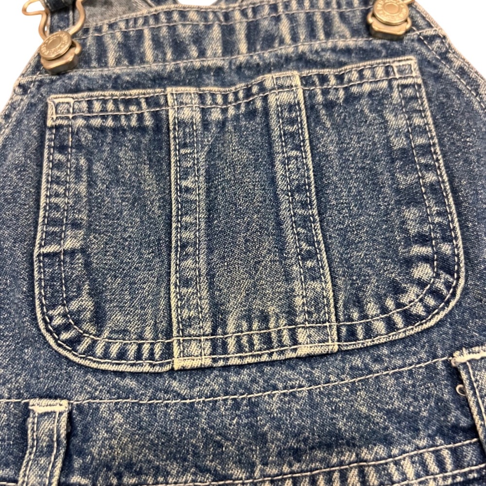 Vintage 90s Old Navy Toddler Denim Overalls Blue Cotton Straight Leg Kid Unisex - Picture 13 of 16